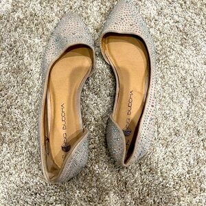 Rhinestone light pink flats
